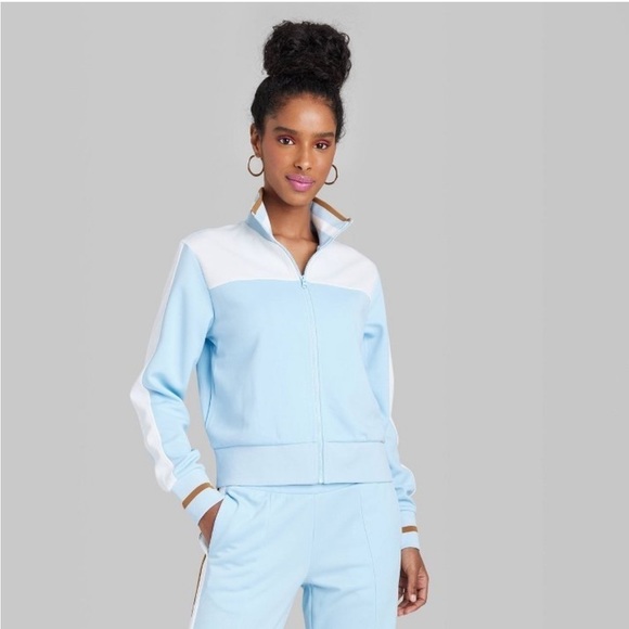 WILD Fable Women’s Full Zip Up Track Jacket Light Blue Size Small - Picture 1 of 6